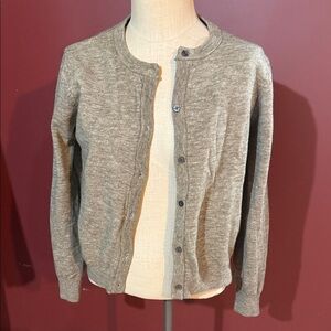SHEIN Classic Crewneck Button Cardigan in Heather Gray/Olive